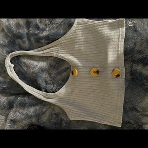 Baby blue button crop top , Small